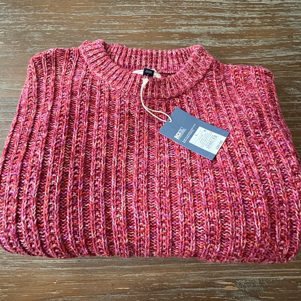 Universal Thread Pink Crew Neck Sweater Chunky Knit